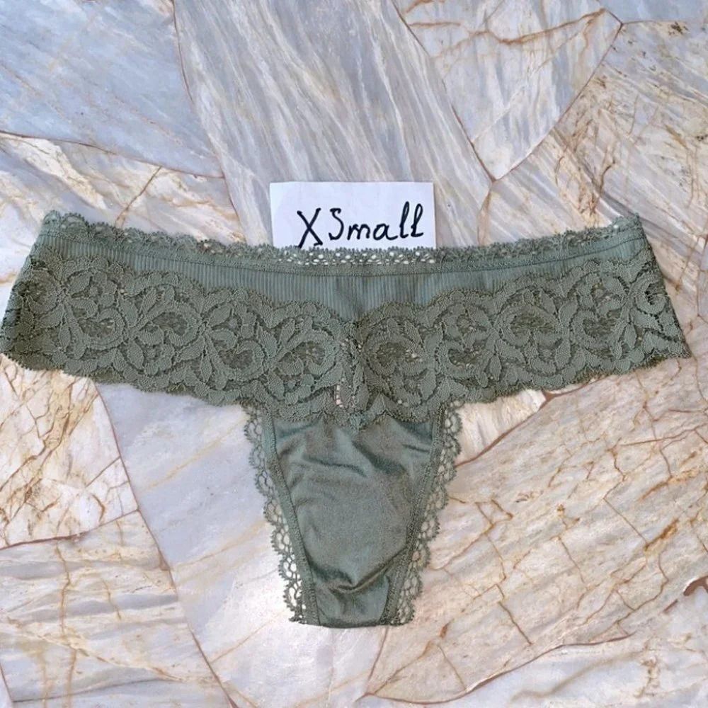 Victoria's Secret Olive LACIE Floral Lace Panty XS